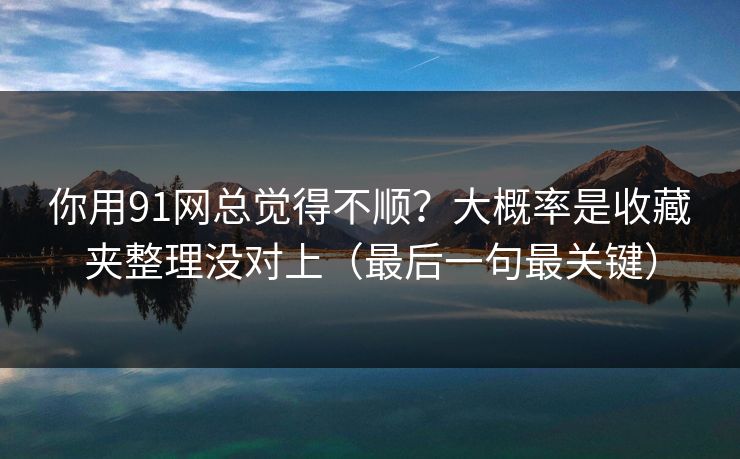 你用91网总觉得不顺？大概率是收藏夹整理没对上（最后一句最关键）